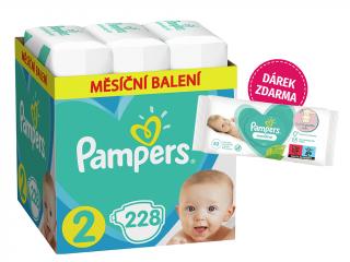 Pampers Active Baby vel. 2 - 228 ks (4-8 kg)  + Pampers Sensitive - 52 ks