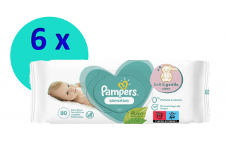 Pampers Sensitive - 6 x 80 ks