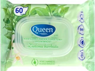 Queen vlhčený toaletní papír s vůní zeleného čaje - 60 ks