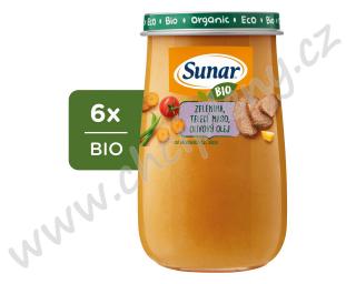 Sunar BIO Zelenina, telecí maso, olivový olej (6 x 190 g)