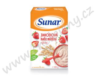 Sunar Jahodová kaše mléčná rýžová (225 g)