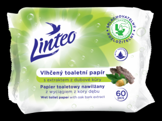 Vlhčený toaletní papír Linteo s extraktem z dubové kůry - 60 ks