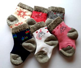 Zimní ponožky Knebl z Valašska - dívčí, chlapecké Barva,Velikost: 13-14 (19-21)