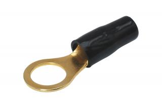 Kabelová oko zlaté pro kabel 10mm2 černá izolace 232442