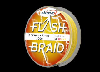 CLIMAX Flashbraid - 0,16 mm - 11,0kg - 100m - barva: šedá CLIMAX Flashbraid - 0,10 mm - 6,5kg - 25m - barva: šedá