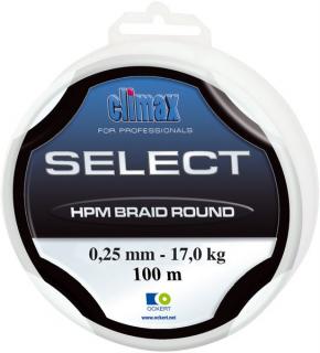 CLIMAX Select Braided HMP Braid Round - 0,25 mm - 17,0kg - barva: šedozelená CLIMAX Select Braided HMP Braid Round - 0,20 mm - 15,5kg - barva:…