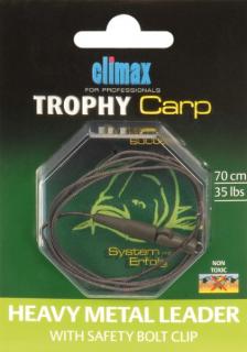 Climax Trophy Carp Heavy Metal Leader with Safety Bolt Clip