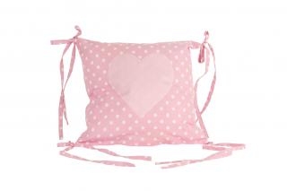 Bavlněný růžový polštář  Kytička s puntíky - 34*34 cm