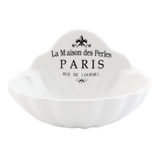Keramická mýdlenka  bílá Paris- 11*9*7 cm