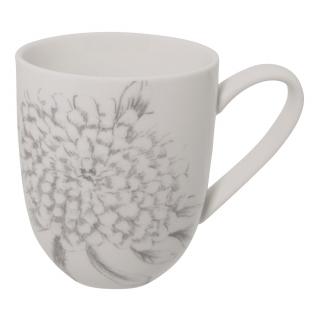Keramický hrnek  - 9*11 cm / 0.3L  Grey Flowers