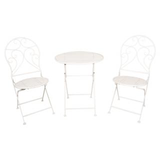 Kovový stolek a dvě židle -	Ø 60*70 / 2x Ø 40*40*92 cm