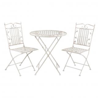 Kovový stolek a dvě židle - Ø 70*77 cm / 40*52*93 cm (2)