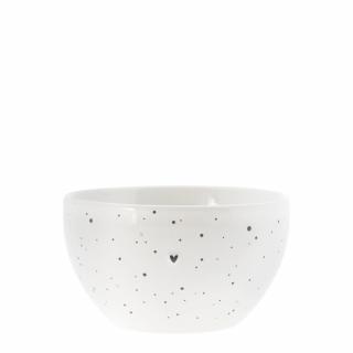 Miska -  White/Little dots in black  - Bastion Collections - 300 ml