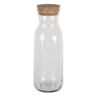 Skleněná karafa s korkovým víčkem  -  Ø 9*26 cm / 1000 ml