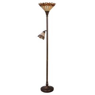 Stojací  lampa Tiffany - Ø 35 / Ø 14*176 cm E27/max 2*60W / E14/max 1*25W