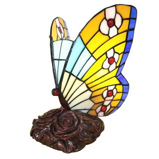 Stolní lampa Tiffany Butterfly -17*15*24 cm E14/max 1*25W