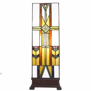 Stolní lampa Tiffany hranatá - 18*18*48 cm E14/max 1*40W