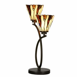 Stolní Tiffany lampa se 2květy - 46*28*63 cm E14/max 2*40W