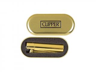 Zapalovač CLIPPER kovový - Gold s krabičkou