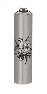 Zapalovač CLIPPER kovový - Silver Tattoo Motiv 6