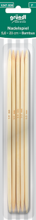 Jehlice ponožkové Grundl Bambus, délka 15cm Délka jehlic v cm: 15, Velikost v mm: 2,50