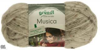 Příze Grundl Musica  (viskóza/akryl/polyamid, 50 g) číslo: 01