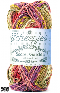 Příze Scheepjes Secret Garden  (hedvábí/bavlna/polyester, 50 g) číslo: 705