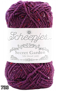 Příze Scheepjes Secret Garden  (hedvábí/bavlna/polyester, 50 g) číslo: 733