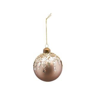 Ozdoba s metalickou aplikací Flake, Beige 10 cm