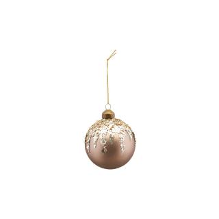 Ozdoba s metalickou aplikací Flake, Beige 8 cm