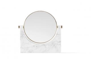 Zrcadlo Pepe Marble, Brass/White