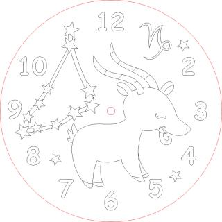 Hodiny obrázkový horoskop kozoroh - Barevné pískování obrázků