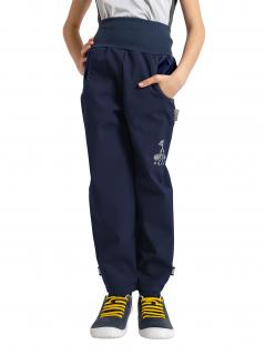 II. jakost, Unuo, Dětské softshellové kalhoty s fleecem Basic, Tm. Modročerná Velikost: 104/110
