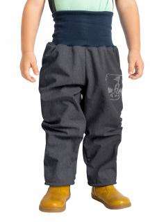 Unuo, Batolecí softshellové kalhoty s fleecem Basic, Žíhaná Antracitová Velikost: 92/98