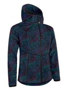 Unuo, Dámská softshellová bunda s fleecem pružná Alba, Temná mandala Velikost: 3XL
