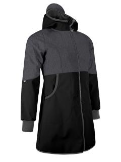 Unuo, Dámský softshellový kabát s fleecem Street, Černá, Žíhaná Antracitová Velikost: L