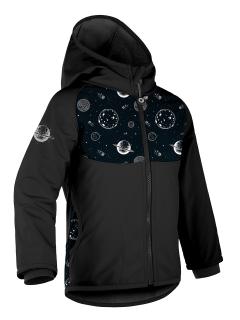 Unuo, Dětská softshellová bunda s fleecem Basic, Černá, Planety Velikost: 116/122