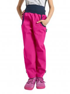 Unuo, Dětské softshellové kalhoty s fleecem Basic, Fuchsiová Velikost: 128/134