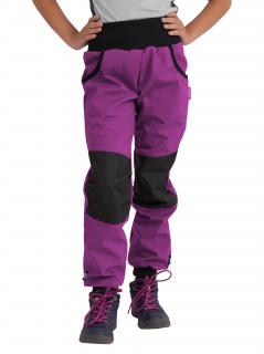 Unuo, Dětské softshellové kalhoty s fleecem Street Strong, Ostružinová Velikost: 98/104