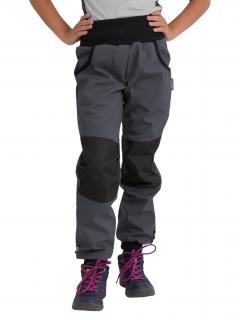 Unuo, Dětské softshellové kalhoty s fleecem Street Strong, Tm. Šedá Velikost: 110/116