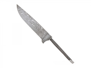 Čepel na výrobu nože 719426 - Round Stick Tang Blade Blank, Random Damascus, Blade Length 110