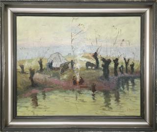Cikáni u řeky – Karel Janda (1880 – ?)
