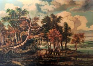 Reprodukce obrazu Jacoba van Ruisdaela „Duby u jezera s lekníny“ – M. Dellour