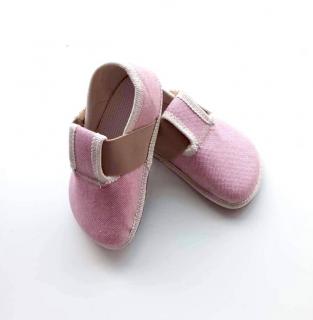 Barefoot udržitelné papučky látkové růžové Velikosti obuvi: 27