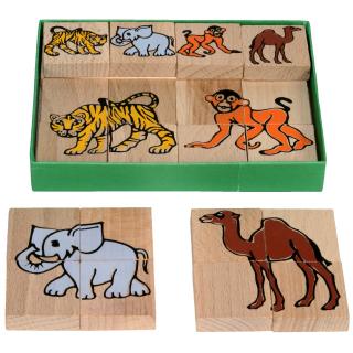 Dřevěné puzzle Exotická zvířata
