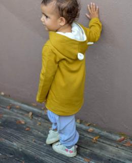 Kabátek z biobavlny s kapucí (vel 3 měsíce - 6 let) Velikosti dětské: 68 (3-6m), Barva: Žlutá