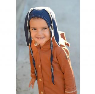 Kabátek z biobavlny s kapucí (vel 3 měsíce - 6 let) Velikosti dětské: 74-80 (6-12m), Barva: Karamel