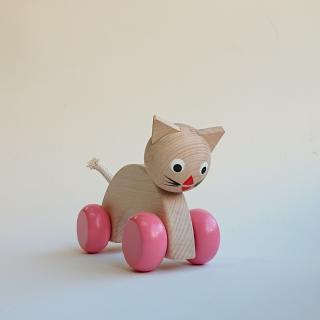 Kočka na kolečkách růžová