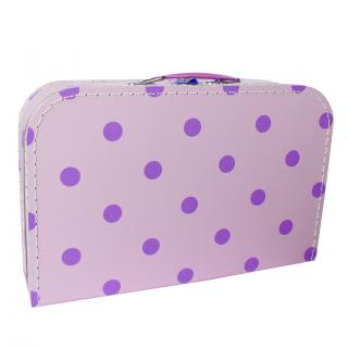 Kufr školní fialový s puntíky