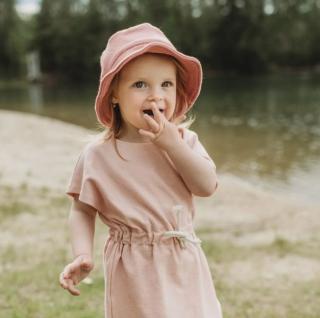 Mini šaty terry Velikosti dětské: 68 (3-6m), Barva: Růžová